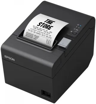 Epson TM-T20III Kassendrucker mit USB und LAN in Schwarz – kompakter Thermodrucker für POS